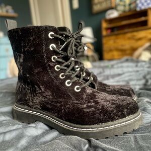 Torrid Black Lace Up Boots